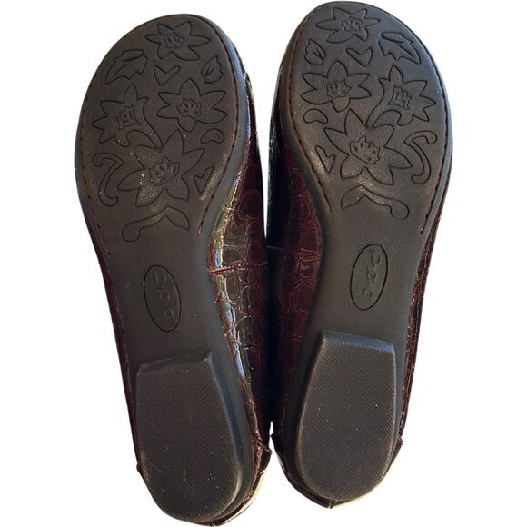 BOC Ballet Flats SZ 10 Faux Croc Embossed Slip-On Comfort Shoes Workwear - Picture 6 of 8